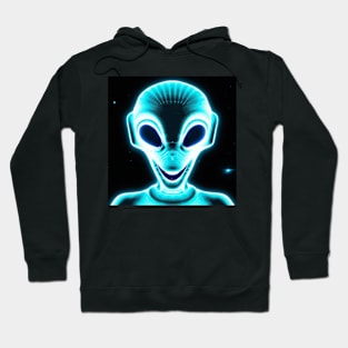 Neon Blue Alien Hoodie